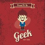 Geek Cartoon Character-vector1st-Mounted Art Print