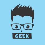 Geek Cartoon Character-vector1st-Mounted Art Print