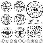 Vector Vintage Badge Set. Great for Logos and Labels.-vectorkat-Framed Stretched Canvas