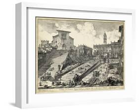 Veduta Del Romano Campidoglio-Piranesi-Framed Art Print