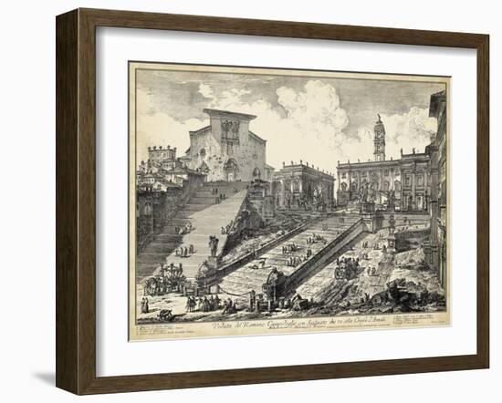 Veduta Del Romano Campidoglio-Piranesi-Framed Premium Giclee Print