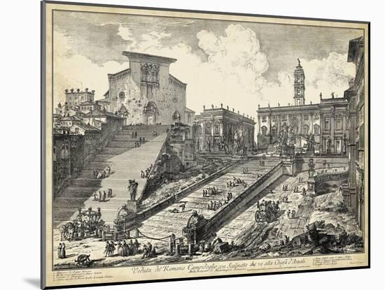 Veduta Del Romano Campidoglio-Piranesi-Mounted Premium Giclee Print