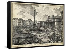 Veduta Della Piazza Della Rotunda-Piranesi-Framed Stretched Canvas