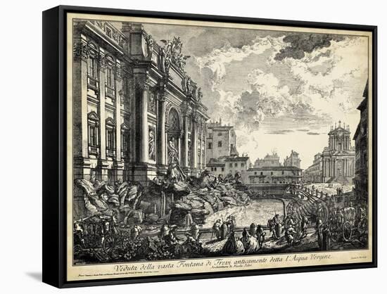 Veduta Della Vasta Fontana Di Trevi-Piranesi-Framed Stretched Canvas