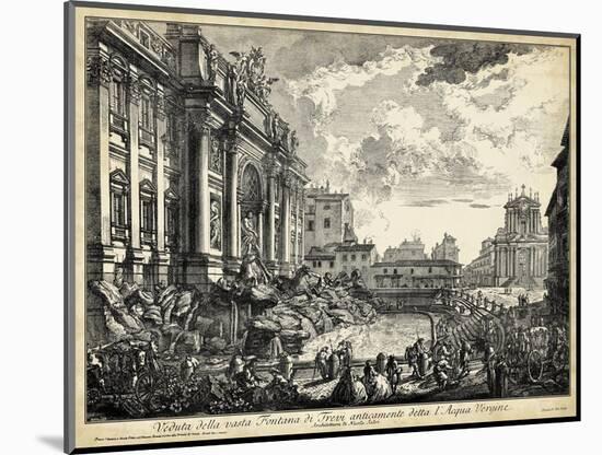 Veduta Della Vasta Fontana Di Trevi-Piranesi-Mounted Art Print