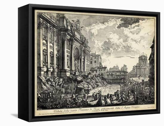 Veduta Della Vasta Fontana Di Trevi-Piranesi-Framed Stretched Canvas