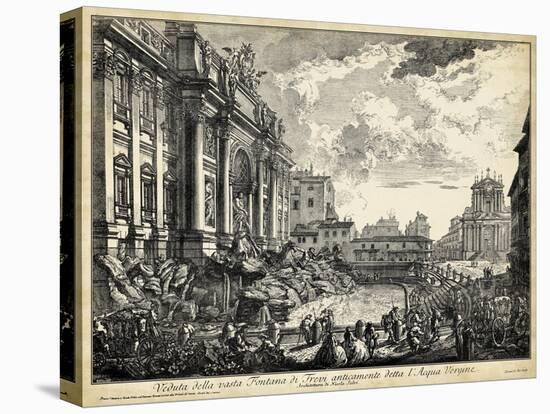 Veduta Della Vasta Fontana Di Trevi-Piranesi-Stretched Canvas