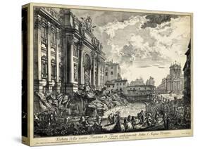 Veduta Della Vasta Fontana Di Trevi-Piranesi-Stretched Canvas