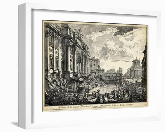 Veduta Della Vasta Fontana Di Trevi-Piranesi-Framed Art Print