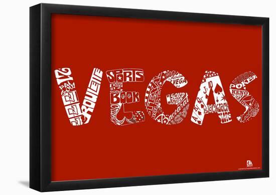 Vegas Gambling Text Poster-null-Framed Poster