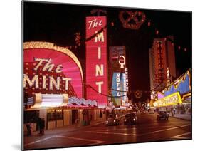 Vegas Strip Lights 1973-null-Mounted Premium Photographic Print