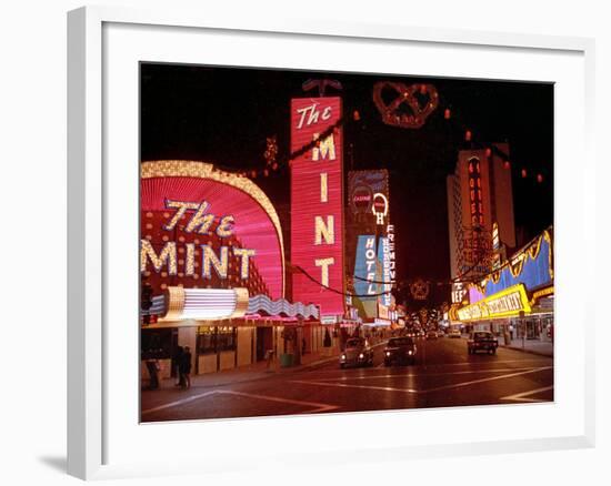 Vegas Strip Lights 1973-null-Framed Photographic Print