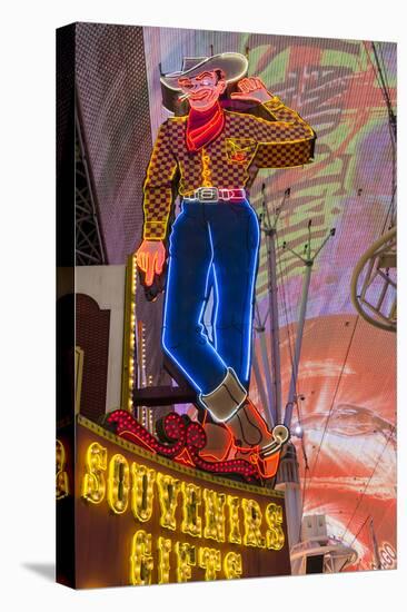 Vegas Vic Cowboy Neon Sign, Fremont Experience, Las Vegas-Michael DeFreitas-Stretched Canvas