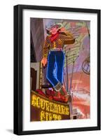 Vegas Vic Cowboy Neon Sign, Fremont Experience, Las Vegas-Michael DeFreitas-Framed Premium Photographic Print