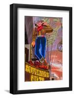 Vegas Vic Cowboy Neon Sign, Fremont Experience, Las Vegas-Michael DeFreitas-Framed Photographic Print