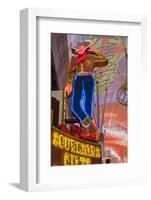 Vegas Vic Cowboy Neon Sign, Fremont Experience, Las Vegas-Michael DeFreitas-Framed Photographic Print