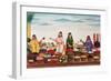 Vegetable and Spice Market at Benares, circa 1840-Indian School-Framed Giclee Print