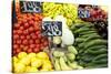 Vegetable Display at Nagycsarnok Market, Budapest, Hungary, Europe-Richard Nebesky-Stretched Canvas