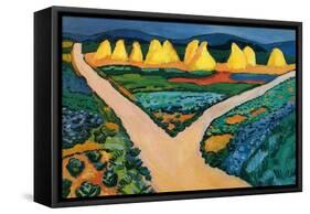 Vegetable Fields-Auguste Macke-Framed Stretched Canvas
