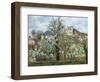 Vegetable Garden and Trees in Blossom, Spring, Pontoise-Camille Pissarro-Framed Art Print