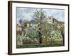 Vegetable Garden and Trees in Blossom, Spring, Pontoise-Camille Pissarro-Framed Art Print