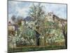 Vegetable Garden and Trees in Blossom, Spring, Pontoise-Camille Pissarro-Mounted Art Print