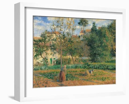 Vegetable Garden at the Hermitage, Pontoise-Camille Pissarro-Framed Art Print