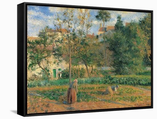 Vegetable Garden at the Hermitage, Pontoise-Camille Pissarro-Framed Stretched Canvas