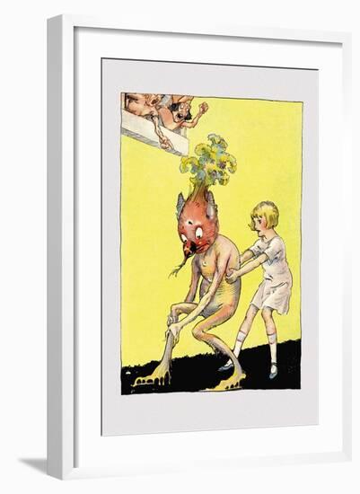 Vegetable Man is Stuck!-John R. Neill-Framed Art Print