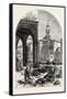 Vegetable Market on the Grand Canal, Near the Rialto, Venice, Italy, 19th Century-null-Framed Stretched Canvas