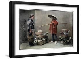 Vegetable Merchant in Japan, C1890-Charles Gillot-Framed Giclee Print