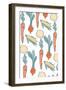 Vegetable Pattern - Letterpress-Lantern Press-Framed Art Print