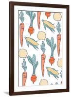 Vegetable Pattern - Letterpress-Lantern Press-Framed Art Print