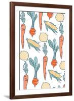 Vegetable Pattern - Letterpress-Lantern Press-Framed Art Print