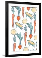 Vegetable Pattern - Letterpress-Lantern Press-Framed Art Print