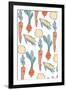 Vegetable Pattern - Letterpress-Lantern Press-Framed Art Print