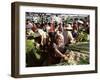 Vegetable Seller, Osh Bazaar, Bishkek, Kyrgyzstan, Central Asia-Upperhall-Framed Premium Photographic Print