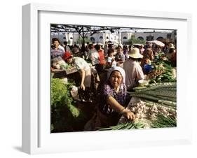 Vegetable Seller, Osh Bazaar, Bishkek, Kyrgyzstan, Central Asia-Upperhall-Framed Photographic Print