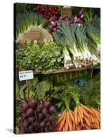 Vegetable Stall at Saturday Market, Salamanca Place, Hobart, Tasmania, Australia-David Wall-Stretched Canvas