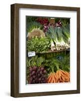 Vegetable Stall at Saturday Market, Salamanca Place, Hobart, Tasmania, Australia-David Wall-Framed Photographic Print