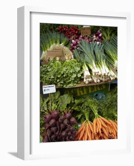 Vegetable Stall at Saturday Market, Salamanca Place, Hobart, Tasmania, Australia-David Wall-Framed Photographic Print