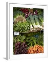 Vegetable Stall at Saturday Market, Salamanca Place, Hobart, Tasmania, Australia-David Wall-Framed Photographic Print