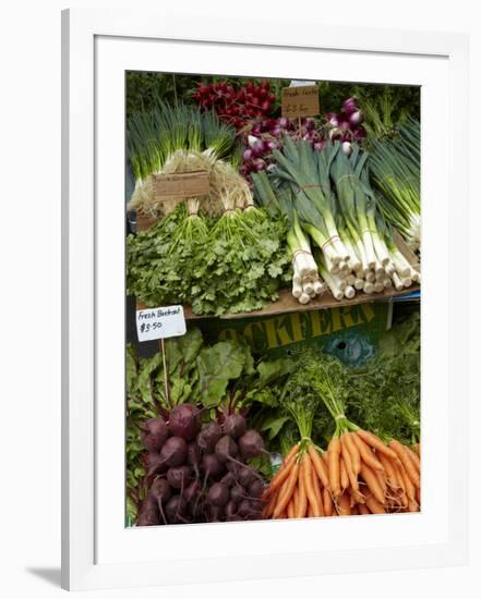 Vegetable Stall at Saturday Market, Salamanca Place, Hobart, Tasmania, Australia-David Wall-Framed Photographic Print