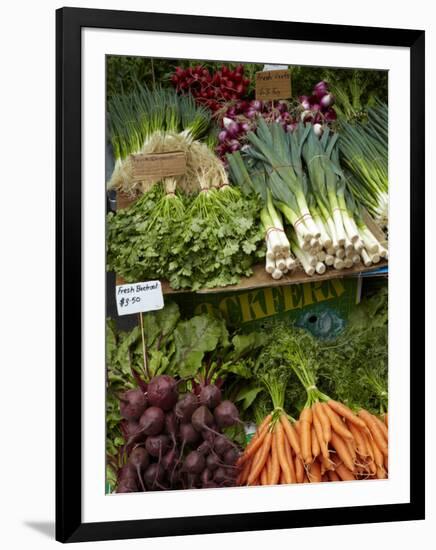 Vegetable Stall at Saturday Market, Salamanca Place, Hobart, Tasmania, Australia-David Wall-Framed Photographic Print