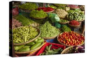 Vegetable stall, Dong Ba Market, Hue, Thua Thien-Hue Province, Vietnam-David Wall-Stretched Canvas