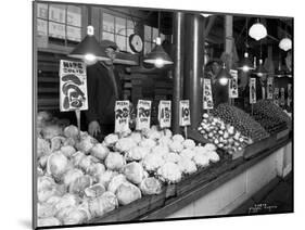 Vegetable Stands at Market, Pike Place, Seattle, 1926-Asahel Curtis-Mounted Giclee Print