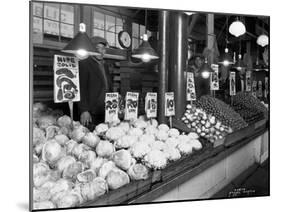 Vegetable Stands at Market, Pike Place, Seattle, 1926-Asahel Curtis-Mounted Giclee Print
