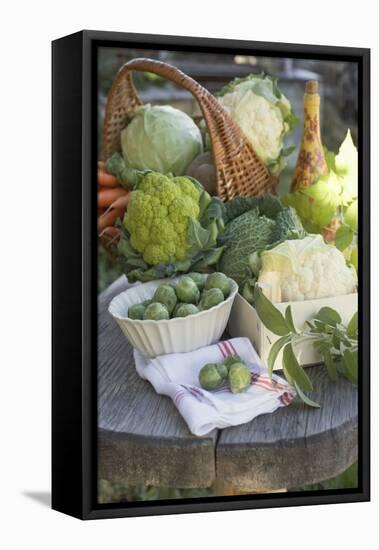 Vegetable Still Life with Various Types of Brassicas-Eising Studio - Food Photo and Video-Framed Stretched Canvas