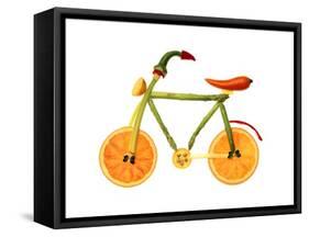 Vegetables and Fruit Forming the Shape of a Bicycle-Luzia Ellert-Framed Stretched Canvas