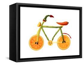 Vegetables and Fruit Forming the Shape of a Bicycle-Luzia Ellert-Framed Stretched Canvas